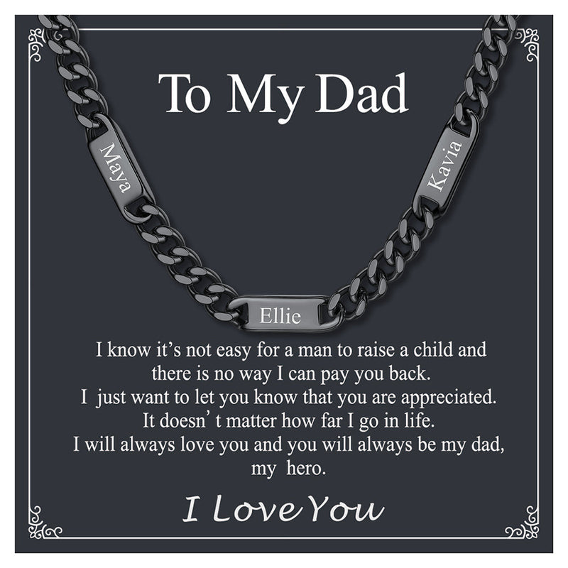To My Engraved Name Chain Necklace, Birthday or Anniversary Gift for Him