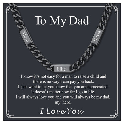 Customized Engraved Cuban Chain Name Link Necklace for