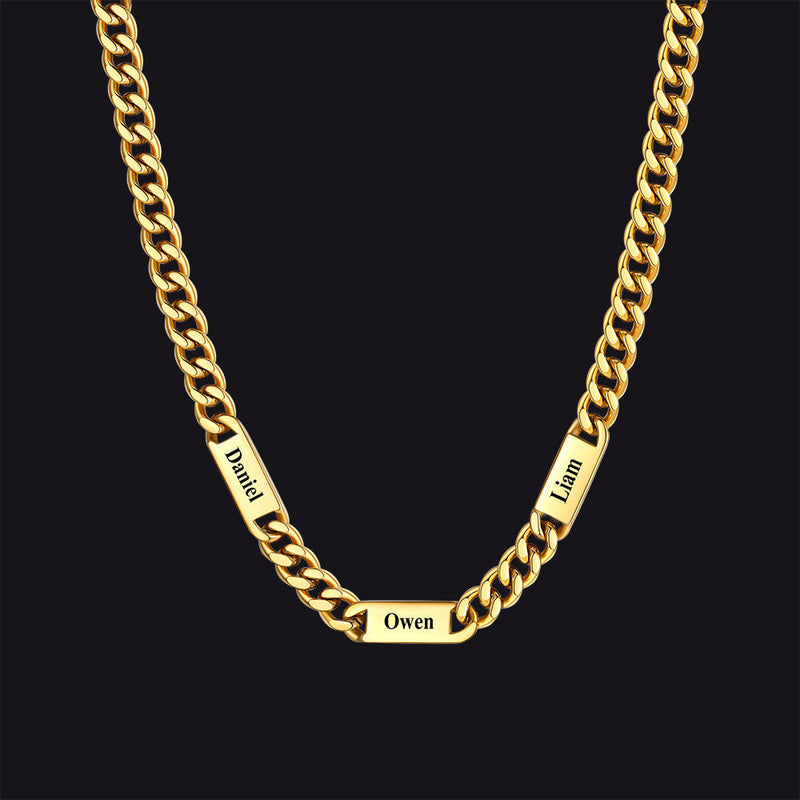 Customized Engraved Cuban Chain Name Link Necklace for