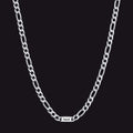 Customized Figaro Chain Engraved Name Necklace for Husband Gift