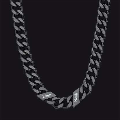 Customized Engraved Name Cuban Link Chain Necklace for , 7/9/12mm Width