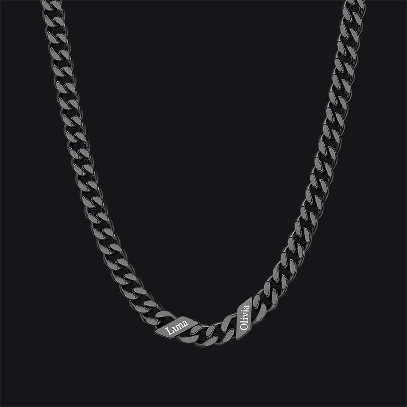 Customized Engraved Name Cuban Link Chain Necklace for , 7/9/12mm Width