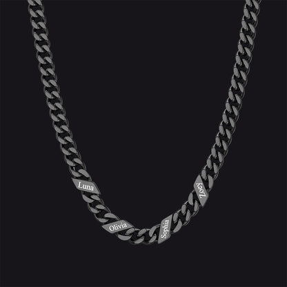 Customized Engraved Name Cuban Link Chain Necklace for , 7/9/12mm Width