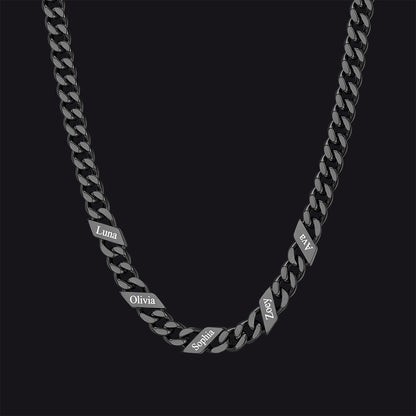 Customized Engraved Name Cuban Link Chain Necklace for , 7/9/12mm Width