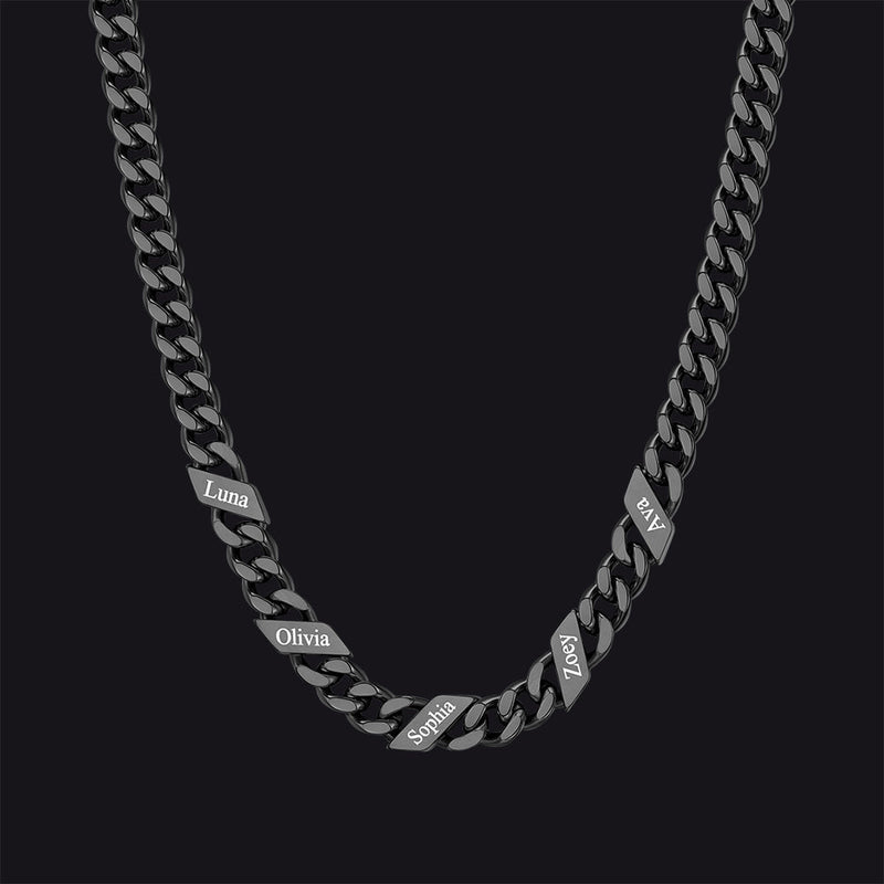 Customized Engraved Name Cuban Link Chain Necklace for , 7/9/12mm Width