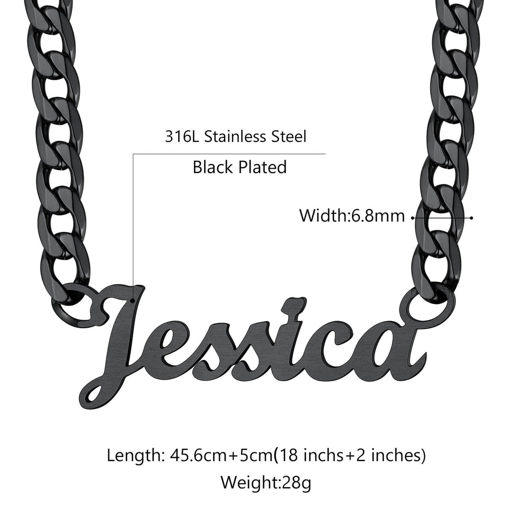 Custom Nameplate Choker Chain Necklace for 18 Inch