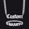 6mm Custom Nameplate Chain & Bracelet Set for