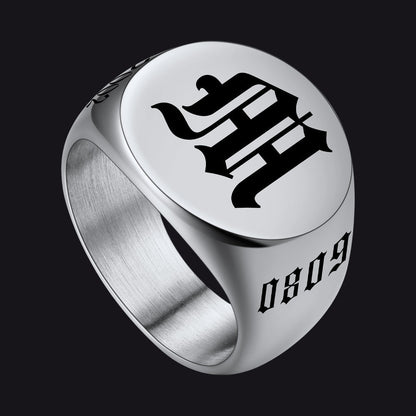 Engraved Name Custom Signet Rings for