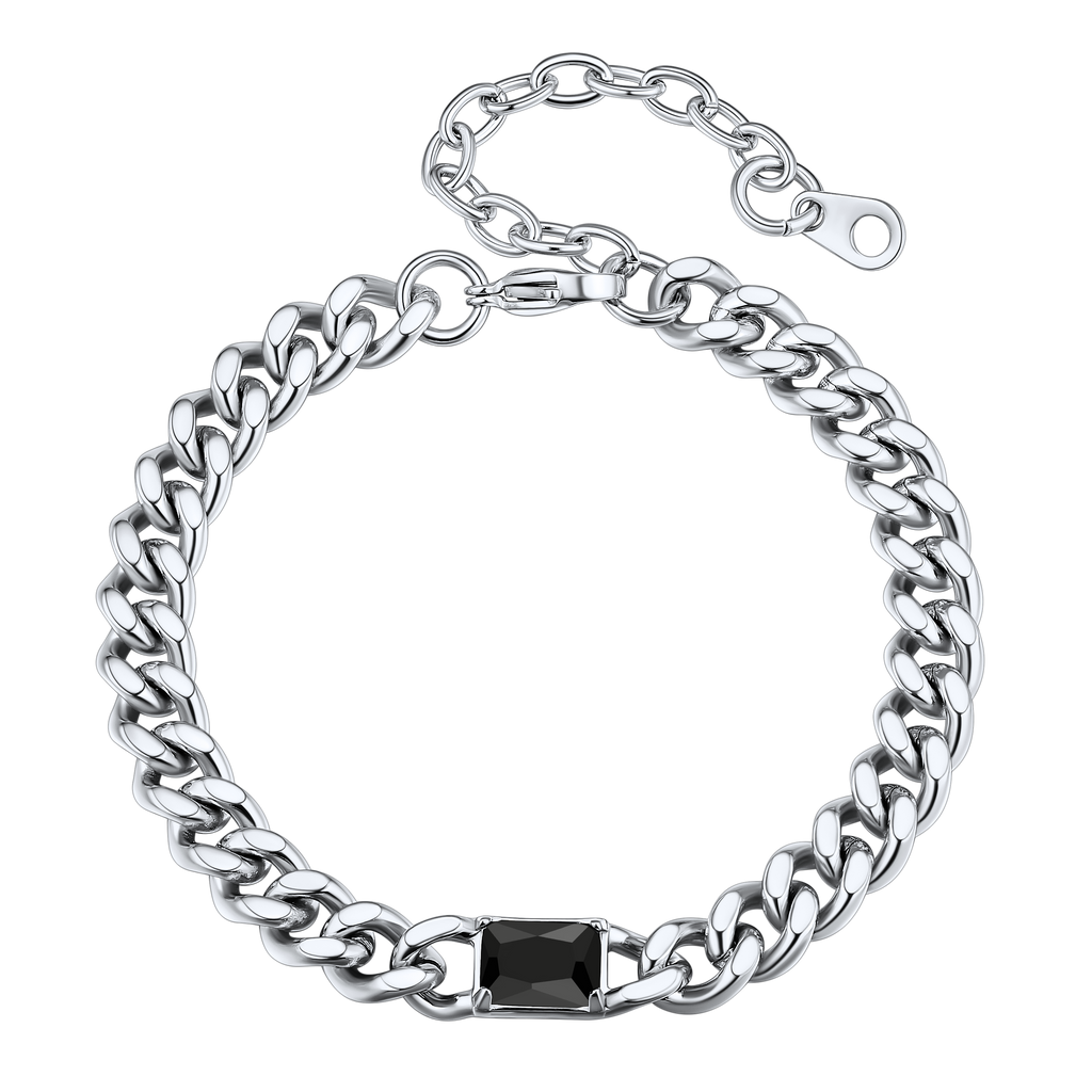 Flash Cubic Zirconia Thick Chain Bracelet for