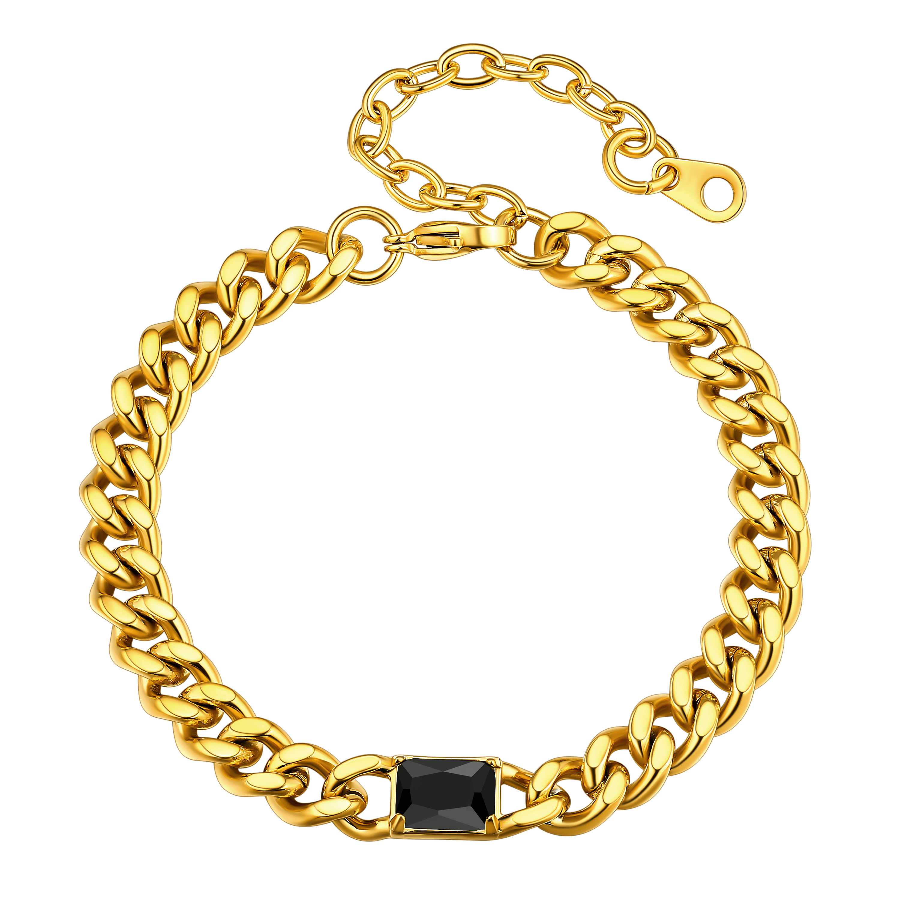 Flash Cubic Zirconia Thick Chain Bracelet for