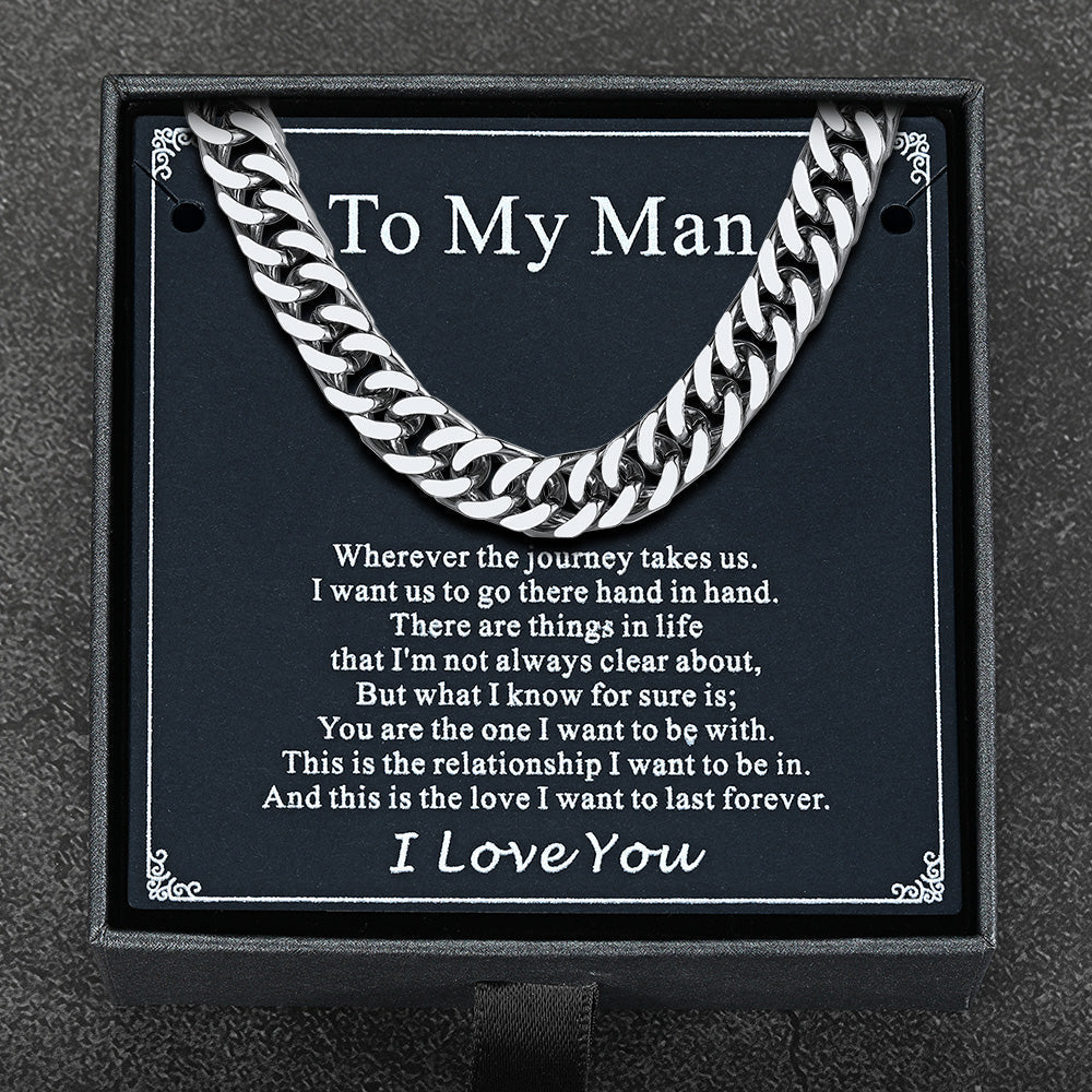 Miami Cuban Link Chain Necklace With Gift Crad for Him