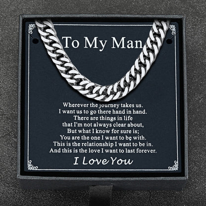 Miami Cuban Link Chain Necklace With Gift Crad for Him