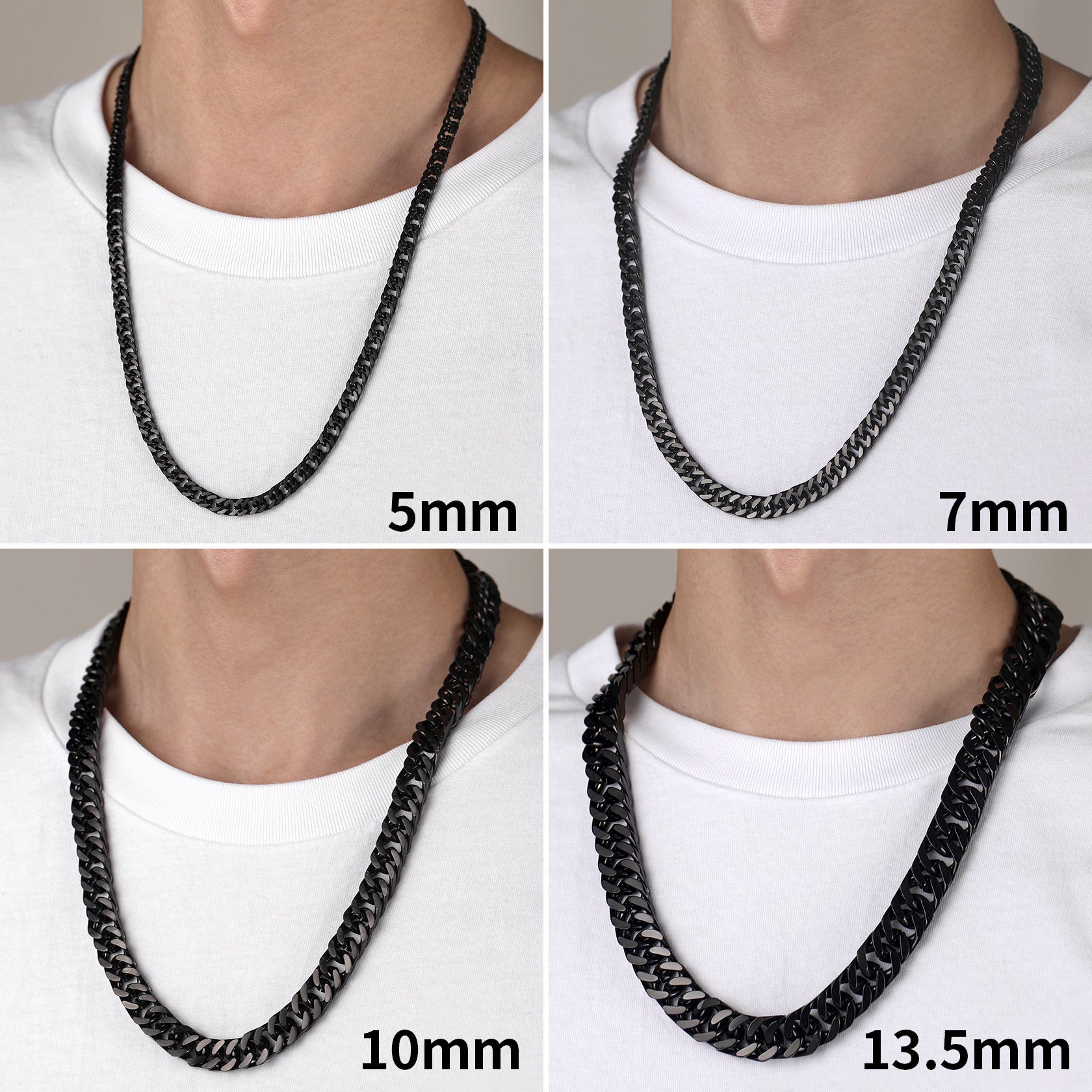 Miami Cuban Link Chain Necklace With Gift Crad for Him