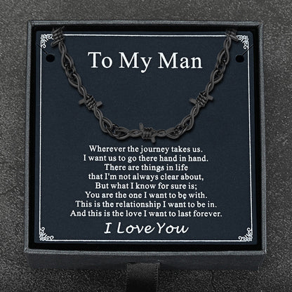 Gothic Thorn Barb Wire Chain Link Necklace Birthday Gift for