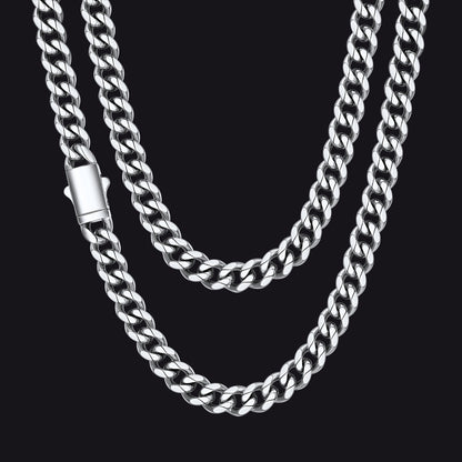 Engraved Cuban Link Chain Necklace for 6/9/12mm Width