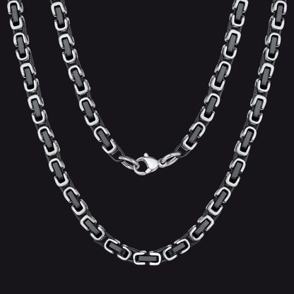Stainless Steel Byzantine Chain Necklace for