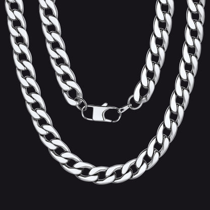 Sturdy Cuban Link Chain Necklace Lobster Clasp for