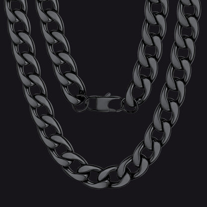 Sturdy Cuban Link Chain Necklace Lobster Clasp for