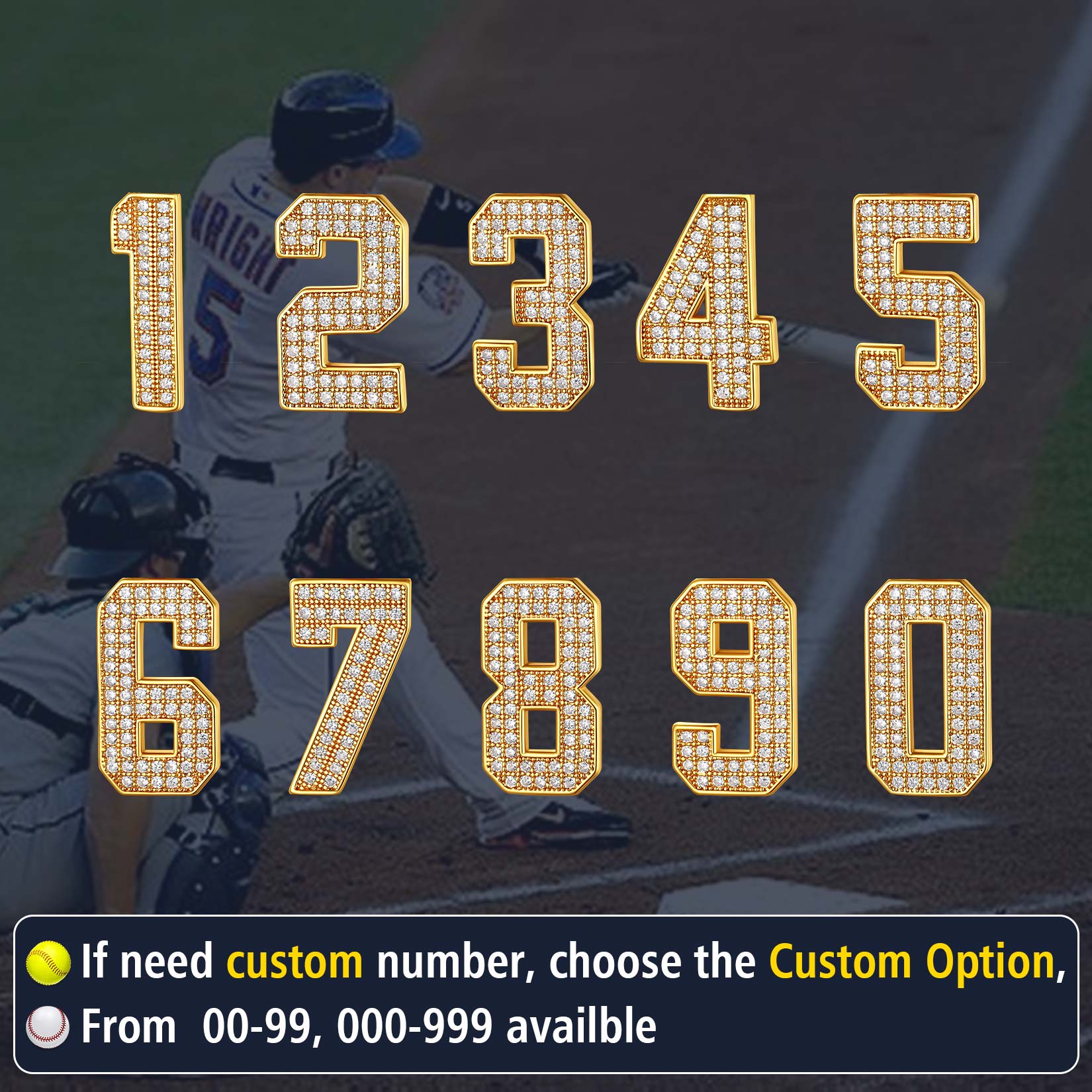 Gameday Custom Jersey Number Necklace With Cz for Sports Fan Cool Gifts