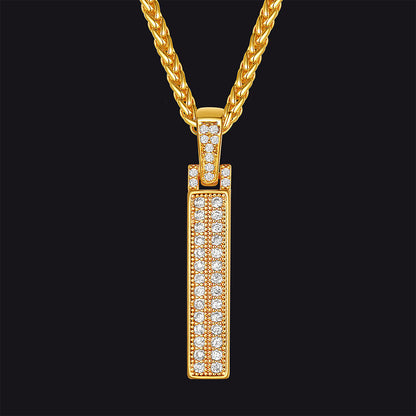 Gold Number Initial Chain Necklace With Cubic Zirconia for