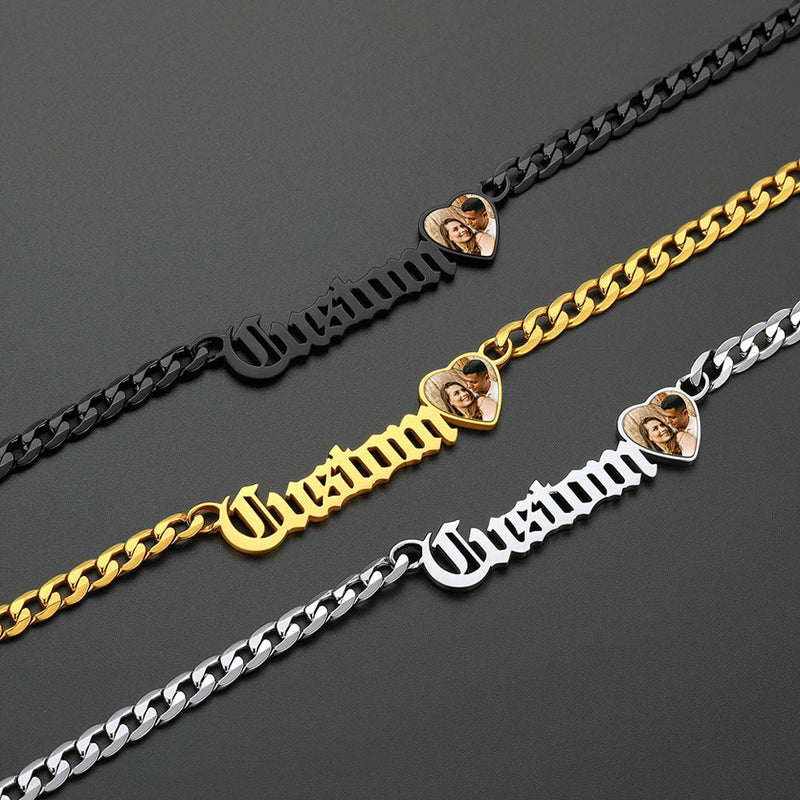 Customized Nameplate Cuban Chain Necklace With Picture Gift for