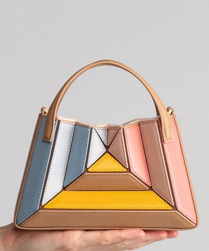 Colorblock Striped Drawstring Faux Leather Versatile Crossbody Bag