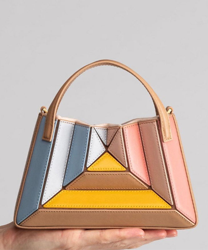Colorblock Striped Drawstring Faux Leather Versatile Crossbody Bag
