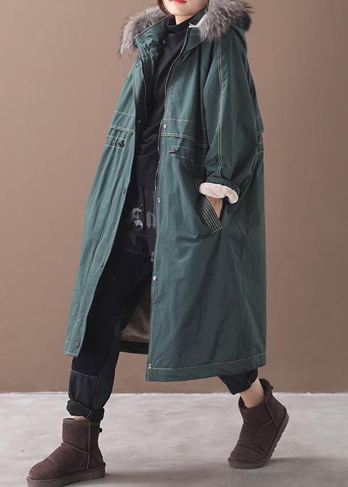 Jackets & Coats Hooded Outwear Army Green Drawstring Coat