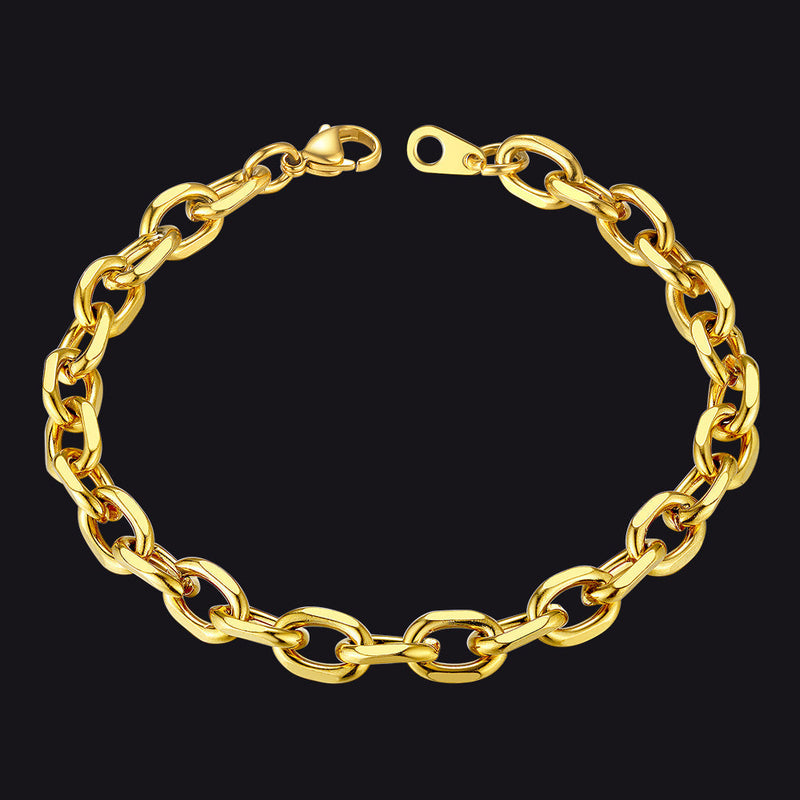 Stainless Steel Rolo Link Bracelet for