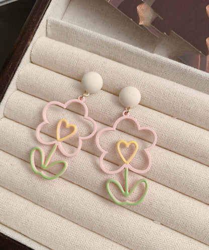 Colorblock Alloy Hoop Earrings Ly1796