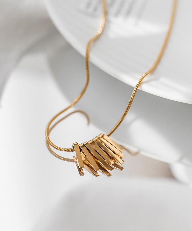 Gold Stainless Steel Tassel Necklace