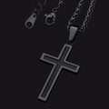 Christian Black Enamel Cross Necklace for