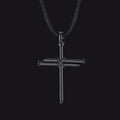Christian Nail Cross Pendant Braided Leather Necklace for Dad Huasband