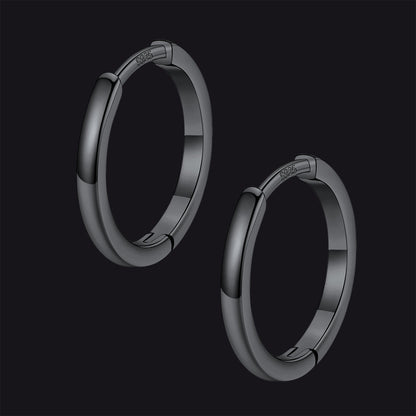 Classic Sterling Silver Huggie Hoop Earrings for
