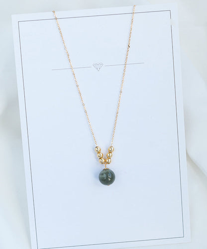 Classy Gold 14k Gold Crystal Pendant Necklace