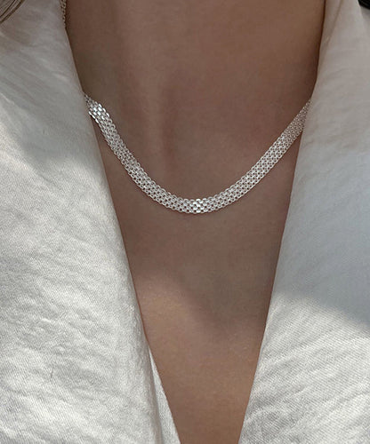 Classy Silk Stainless Steel Sequins Collar Necklace Mm082