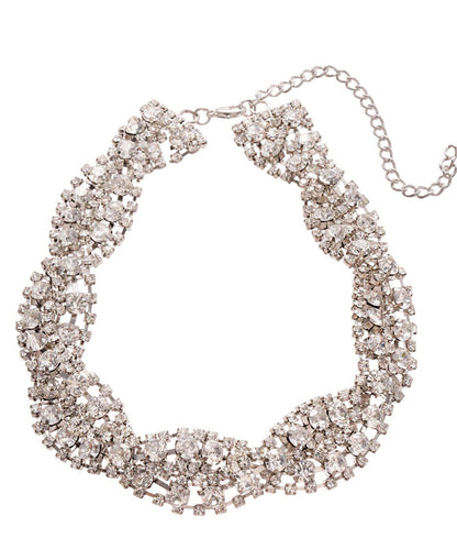 Classy White Sparkling Zircon Collar Necklace