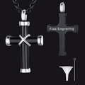 Customized Cross Cremation Urn Necklace Memorial Jewelry for