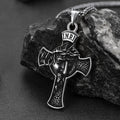 Flash Christian Christ Jesus Face Crucifix Cross Pendant Necklace