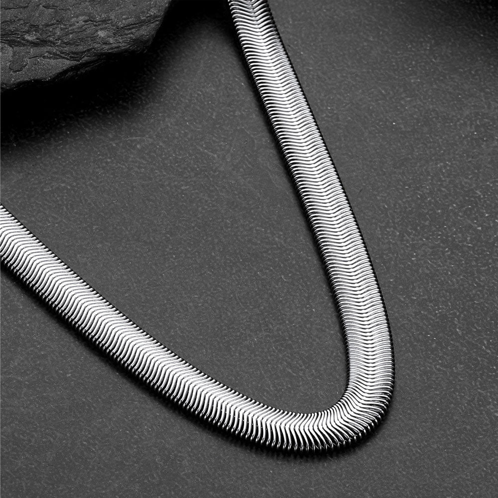 8mm Snake Chain Link Necklace Set for