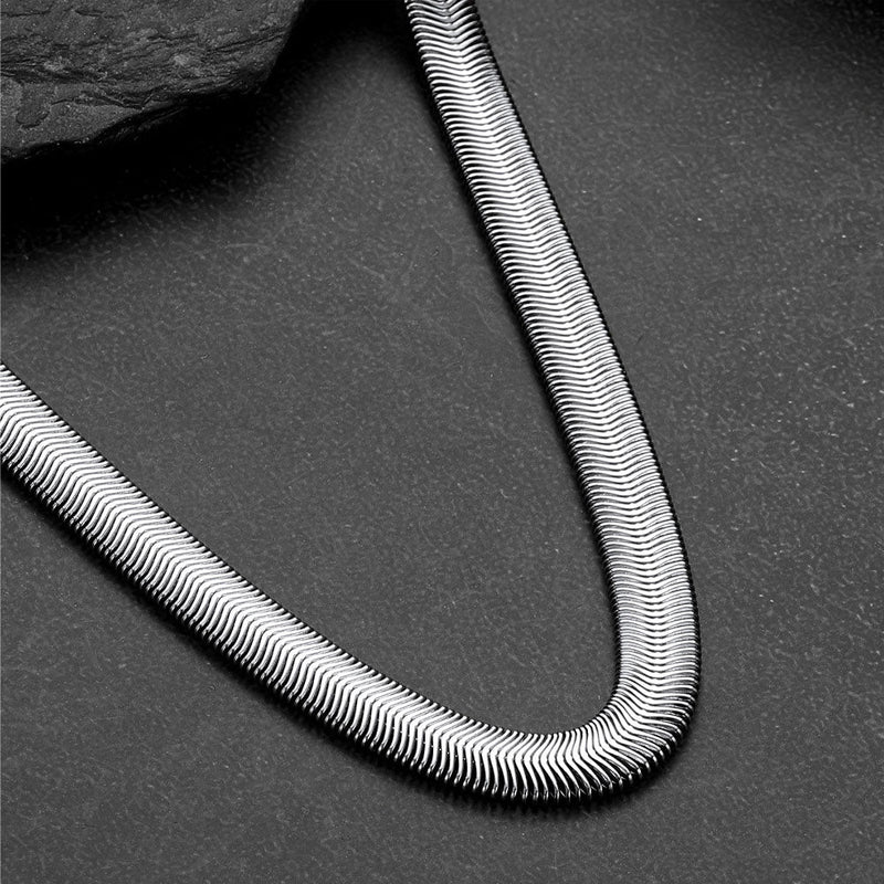 8mm Snake Chain Link Necklace Set for