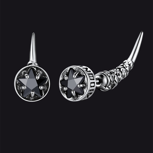 Viking Rune Fang Stud Earrings for ��� Nordic Star Cz Earrings
