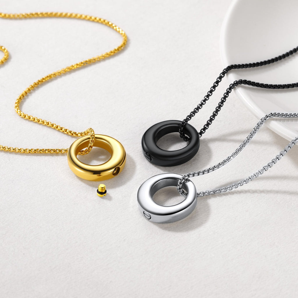 Custom Circle of Life Urn Ashes Necklace Cremation Jewelry