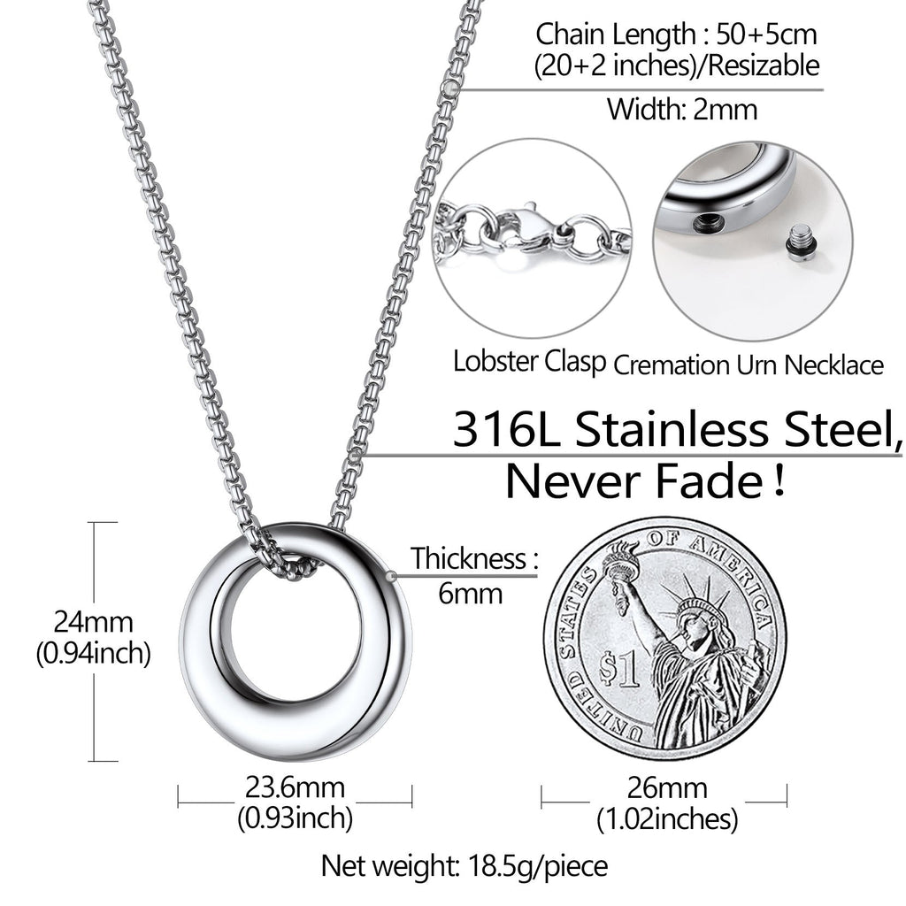 Custom Circle of Life Urn Ashes Necklace Cremation Jewelry
