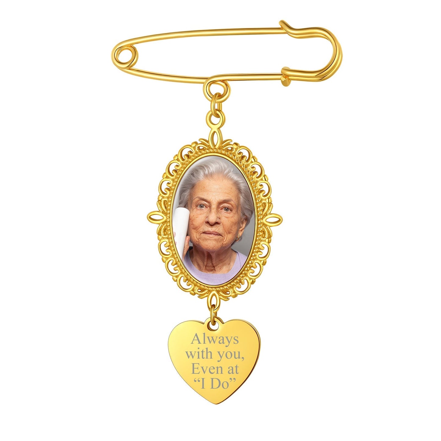 Customized Memorial Picture Charms Brooch Pins for Wedding