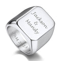 Customized Text Chunky Signet Ring for