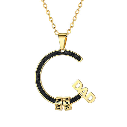 Personalized 1-5 Names Beads Necklace for Dad