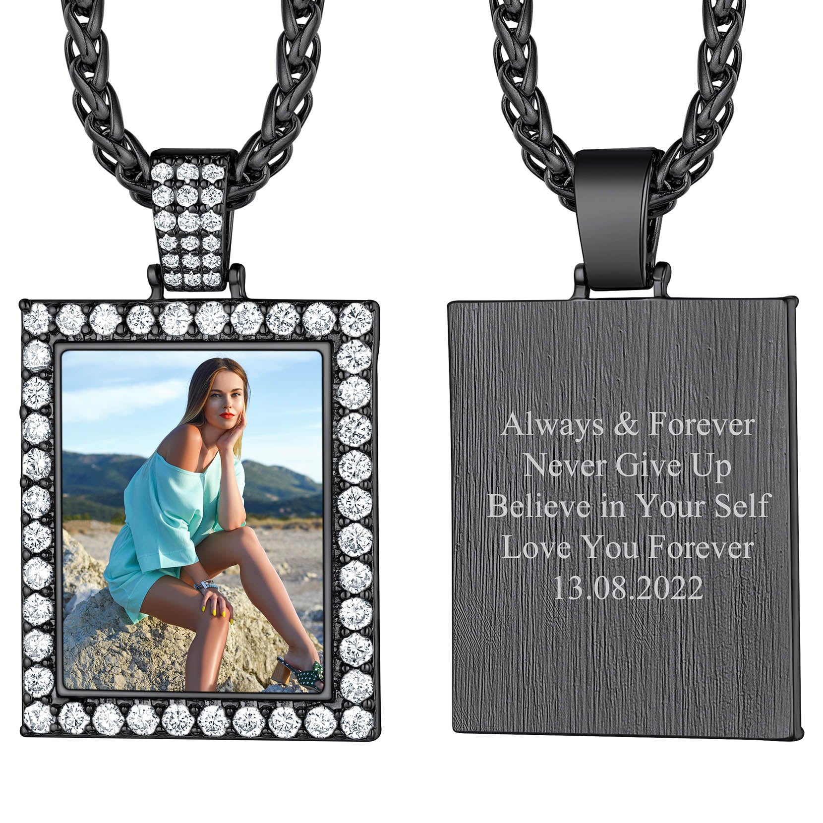 Customized Frame Picture Necklace Memorial Gift for
