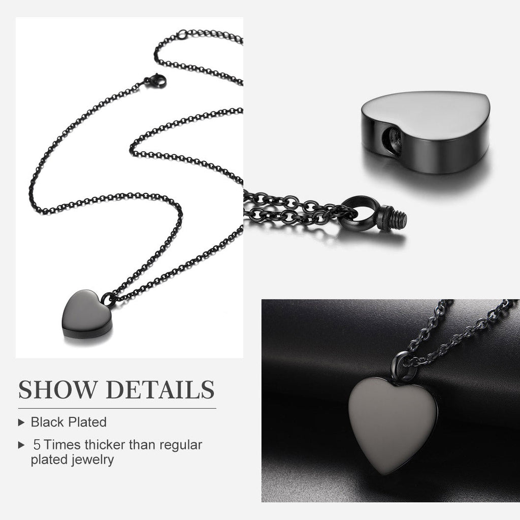 Customized Heart Urn Necklace for Ashes Cremation Jewelry
