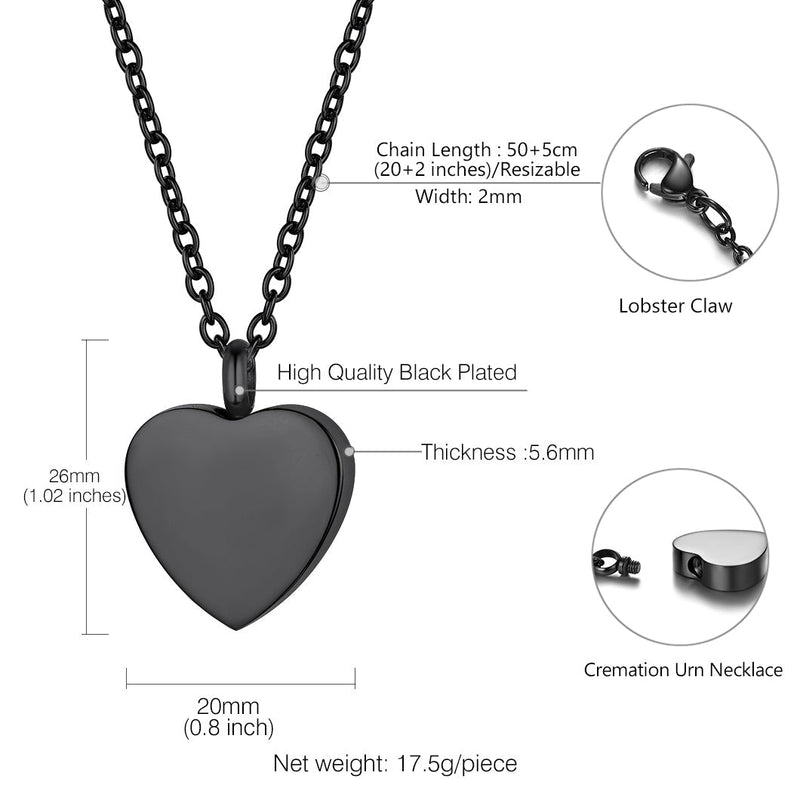 Customized Heart Urn Necklace for Ashes Cremation Jewelry